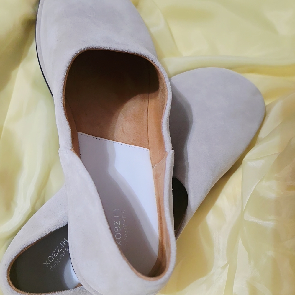 Women's Suede Slip-On Shoes - Cream